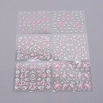 3D Nail Art Stickers Decals, DIY Nail Art Decoration, Flower Pattern, 62.5x53x1mm, 10sheets/set(MRMJ-WH0062-50)