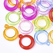 Transparent Acrylic Pendants, Ring, Mixed Color, 30.5x25x6.5mm, Hole: 2~3mm, about 360pcs/500g(TACR-S133-034)