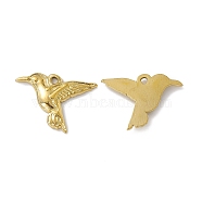 Vacuum Plating 304 Stainless Steel Pendants, Bird Charms, Golden, 18x26x3mm, Hole: 1.6mm(STAS-G278-32G)