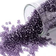 TOHO Round Seed Beads, Japanese Seed Beads, (19) Transparent Sugar Plum, 11/0, 2.2mm, Hole: 0.8mm, about 1110pcs/10g(X-SEED-TR11-0019)