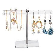 T Shaped Acrylic Earring Display Stands, Tabletop Jewelry Organizer Holder for Earring Storage, Clear, Finish Product: 4x13.9x11cm(ODIS-WH0029-97)