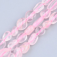 Natural Rose Quartz Beads Strands, Tumbled Stone, Nuggets, 5~13x5~10x3~8mm, Hole: 1mm, about 40~60pcs/strand, 14.57 inch~15.74 inch(37~40cm)(G-S359-167)