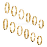 Pandahall 12Pcs 6 Size 201 Stainless Steel Grooved Finger Ring Settings, Ring Core Blank, for Inlay Ring Jewelry Making, Golden, Inner Diameter: 17~22mm, 2Pcs/size(RJEW-TA0001-06G)