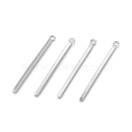 304 Stainless Steel Pendants, Cuboid, Stainless Steel Color, 33x3x1.5mm, Hole: 1.8mm(STAS-Z034-17A-P)