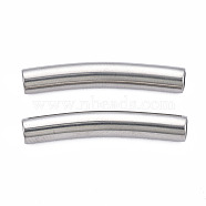 201 Stainless Steel Beads, Curve Tube, Stainless Steel Color, 25x5x4mm, Hole: 3mm(STAS-N092-130B-01)