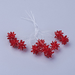 Glass Woven Beads, Flower/Sparkler, Made of Horse Eye Charms, Red, 13mm(EGLA-L014-21J)