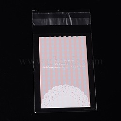 Rectangle OPP Cellophane Bags, Pink, 13x7cm, Unilateral Thickness: 0.035mm, Inner Measure: 9.9x7cm, about 95~100pcs/bag(OPC-L001-09B)