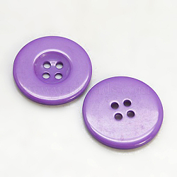 Resin Buttons, Dyed, Flat Round, Dark Orchid, 16x3mm(RESI-D033-16mm-09)