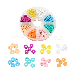 1120Pcs 8 Colors Handmade Polymer Clay Beads, Disc Heishi Beads, Mixed Color, 6x1mm, Hole: 2mm, 140pcs/color(CLAY-YW0001-14A)