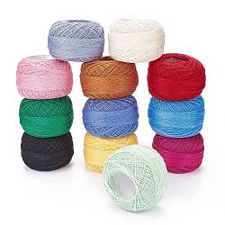 21S/2 Cotton Yarn, Mercerized Cotton Yarn, for Weaving, Knitting & Crochet, Mixed Color, 1mm, 50g/roll(YCOR-A001-01)