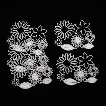 Flower Carbon Steel Cutting Dies Stencils, for DIY Scrapbooking/Photo Album, Decorative Embossing DIY Paper Card, Matte Platinum Color, 13x10.5x0.08cm