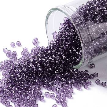 TOHO Round Seed Beads, Japanese Seed Beads, (19) Transparent Sugar Plum, 11/0, 2.2mm, Hole: 0.8mm, about 1110pcs/10g