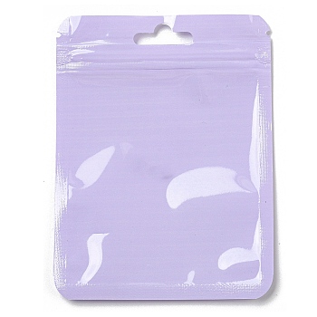Rectangle Plastic Yin-Yang Zip Lock Bags, Resealable Packaging Bags, Self Seal Bag, Lilac, 12x9x0.02cm, Unilateral Thickness: 2.5 Mil(0.065mm)