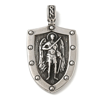 316 Surgical Stainless Steel Pendants, Antique Silver, Angel & Fairy, 57x31x8mm, Hole: 4.5x7mm