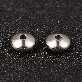 Flat Round 304 Stainless Steel Spacer Beads, Stainless Steel Color, 8x4mm, Hole: 2mm