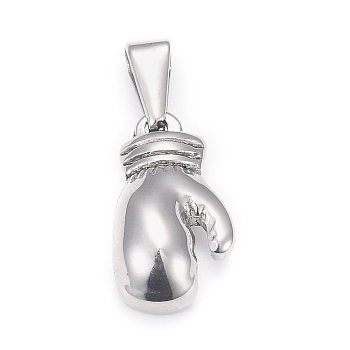 304 Stainless Steel Pendants, Boxing Gloves, Antique Silver, 19x10.5x6mm, Hole:7.5x3mm