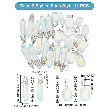 Unicraftale 24Pcs 2 Styles Opalite Pendants(G-UN0001-12A)-3