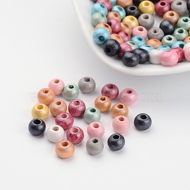 6mm Mixed Color Round Wood Beads