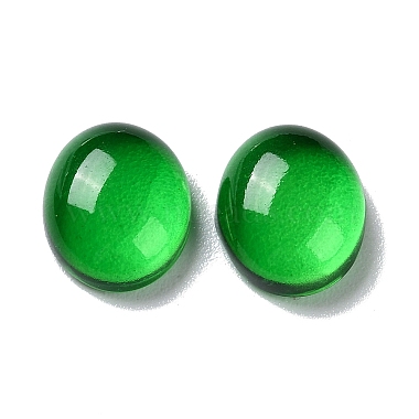 Light Green Oval Glass Cabochons