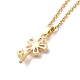 Cubic Zirconia Flower of Life Pendant Necklace & Diamond Stud Earrings(SJEW-M099-01G)-5