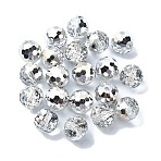 Half Plated Glass Beads, Faceted Round, Clear, 10x9mm, Hole: 1.5mm(EGLA-P059-02B-HP04)