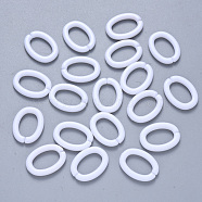 Opaque Acrylic Linking Rings, Quick Link Connectors, For Jewelry Cable Chains Making, Oval, White, 17.5x13x2.5mm, Inner Diameter: 12x8mm, about 1730pcs/500g(OACR-T023-04)