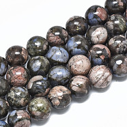 Natural Glaucophane Beads Strands, Round, 10mm, Hole: 1.2mm, about 39pcs/strand, 14.96 inch~15.75 inch(38~40cm)(G-R485-12-10mm)