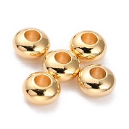 Brass Beads, Long-Lasting Plated, Rondelle, Real 24K Gold Plated, 4x2mm, Hole: 1.8mm(X-KK-H759-25E-G)