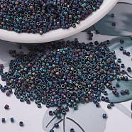 MIYUKI Delica Beads Small, Cylinder, Japanese Seed Beads, 15/0, (DBS0871) Matte Black AB, 1.1x1.3mm, Hole: 0.7mm, about 175000pcs/bag, 50g/bag(SEED-X0054-DBS0871)