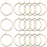150Pcs 316 Surgical Stainless Steel Hoop Earring Findings, Wine Glass Charms Rings, Real 18K Gold Plated, 20x0.7mm, 21 Gauge(STAS-SC0007-18)