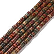 Natural Polychrome Jasper/Picasso Stone/Picasso Jasper Beads Strands, Heishi Beads, Flat Round/Disc, 4x2mm, Hole: 1mm, about 165~170pcs/strand, 15.28''(38.8cm)(G-F631-A50)