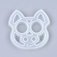 Self Defense Silicone Molds, Resin Casting Molds, for Self Defense Finger Weapons Pig Keychains Molds, White, 78x80x8mm, Inner Diameter: 74x75mm(DIY-I036-19)