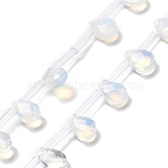 Opalite Beads Strands, Faceted, Teardrop, Top Drilled, 9x6x4mm, Hole: 0.8mm, about 30~32pcs/strand, 16.54''(42cm)(G-Q167-A01-02)