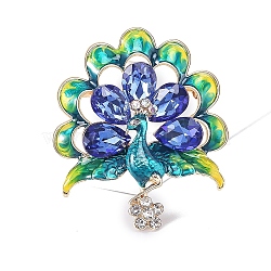 Alloy Rhinestone Brooch for Backpack Clothes, Tangerine, 40x35mm(PW-WG83D6C-04)