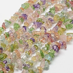 Crackle Glass Bead Strands, Chip, Colorful, 
3~5x7~13x2~4mm, Hole: 0.4mm, 34.9
(X-G-F328-18)