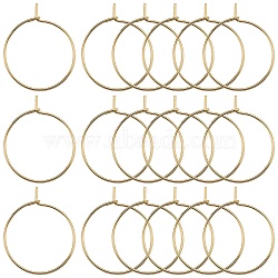 150Pcs 316 Surgical Stainless Steel Hoop Earring Findings, Wine Glass Charms Rings, Real 18K Gold Plated, 20x0.7mm, 21 Gauge(STAS-SC0007-18)