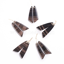 Natural Gemstone Pendants, for Jewelry Making, Wing, 43~44.5x10~11x3.5~5mm, Hole: 1.2mm(G-G827-04Q)