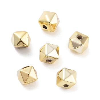 CCB Plastic Beads, Faceted, Cube, Golden, 7x8x8mm, Hole: 2mm