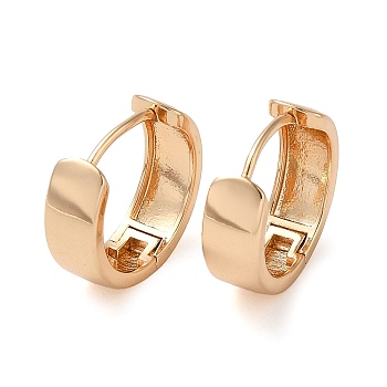 Plain Brass Hoop Earrings, Ring, Light Gold, 18x17x5.5mm