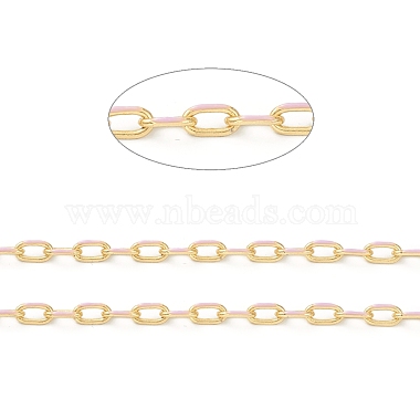 Handmade Golden Brass Enamel Link Chains(CHC-M021-66B-10)-2