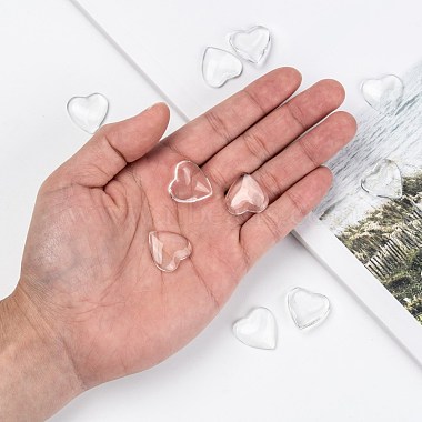 Transparent Glass Heart Cabochons(X-GGLA-R021-20mm)-7