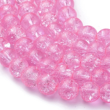 8MM Hot Pink Round Crackle Glass Beads Strands for Jewelry Making(X-CCG-Q001-8mm-02)-3