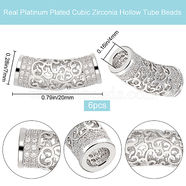 6 perles en laiton micro pavé de zircone cubique(ZIRC-BBC0002-44P)-2