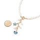 Starfish and Shell Pendant Necklace with Grade A Natural Pearl for Women(NJEW-JN03799)-6