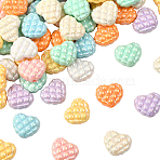 80Pcs Opaque Acrylic Beads, Heart, AB Color Plated, Mixed Color, 17x20x10mm, Hole: 2.8mm(OACR-SP0001-95)