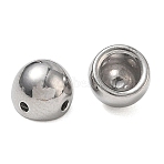 304 Stainless Steel Beads, Half Round, Stainless Steel Color, 8x6.5mm, Hole: 1.3mm(SA-CBA740F-08P)