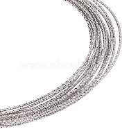 Brass Wire, Textured Round, Platinum, 1.2mm(CWIR-WH0024-01C-P)