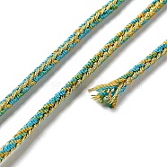 14M Duotone Polyester Braided Cord, Round, Dark Turquoise, 2.5mm, about 15.31 Yards(14m)/Roll(OCOR-G015-02A-09)