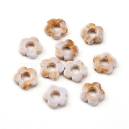 Resin Bead Frames, for Earrings Jewelry Accessories, Flower, BurlyWood, 14x14.5x3.5mm, Hole: 1.6mm(RESI-WH0076-85C)