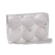 Christmas Ball Foam & Plastic Imitation Pearl Pendant Decoration, for Christmas Tree Hanging Ornaments, WhiteSmoke, 141~150x80~82mm, 6pcs/box(FIND-G056-01D)